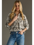 Super Soft Plaid Button Up- Taupe, Black & Tan (S-XL)