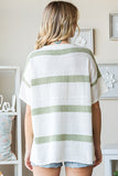 Striped Round Neck Lightweight Top (2X, 3X)