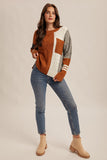 Color Block Pocketed Sweater (M)