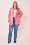 Crushed Velvet Blazer, Pink (2x)