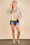 Colorblock & Stripe Knit Sweater