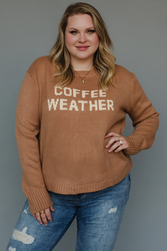 Coffee Weather Sweater- Light Brown