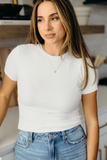 Short Sleeve Ribbed Tee-Ivory (S-2XL)