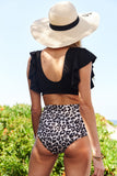 High Waisted Leopard 2 Piece Swimsuit (1X-3x)