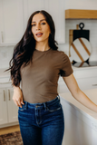 Short Sleeve Ribbed Tee- Laurel Oak (S-XL)