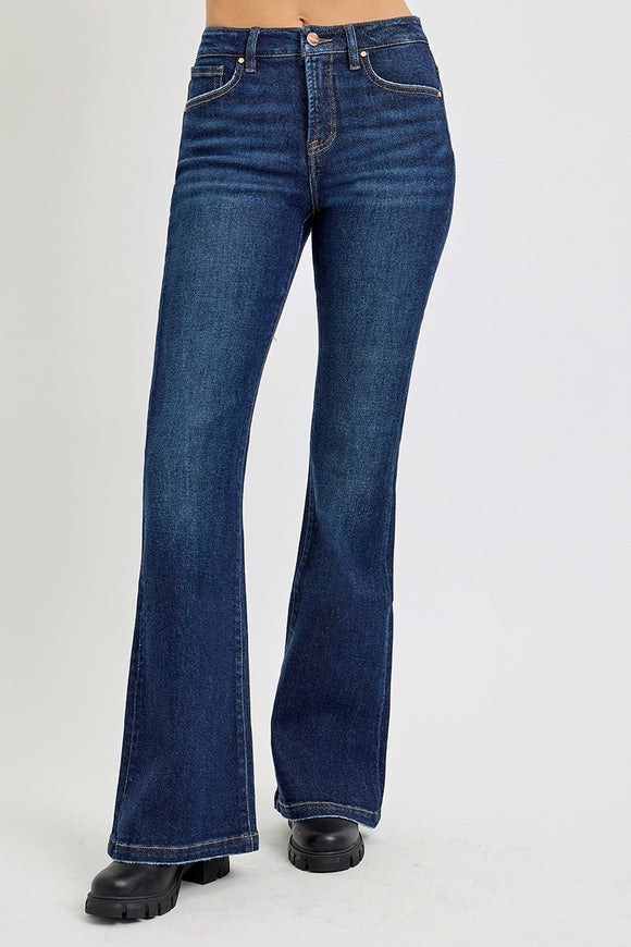 Risen-TC Dark Wash High Rise Flare Jeans (0-3X)
