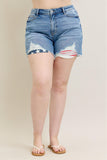 Judy Blue- Flag Denim Shorts (1x, 3x)