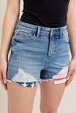 Judy Blue- Flag Denim Shorts (1x, 3x)
