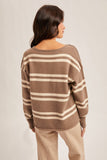 Notch Neck Striped Sweater (S-L)