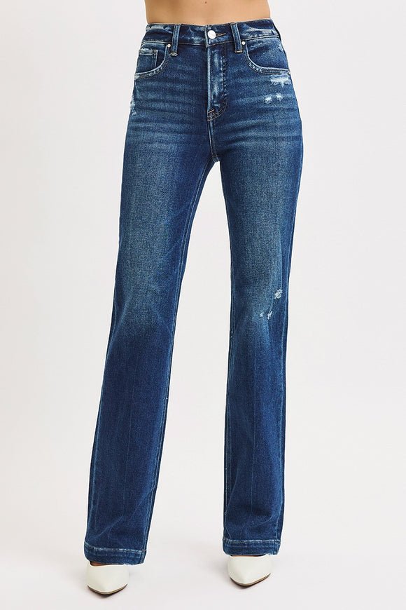 Risen-TC High Rise Straight Denim- Dark