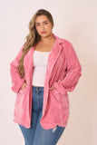 Crushed Velvet Blazer, Pink (2x)