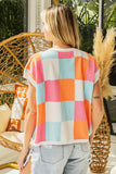 Multi-Color Checker Sweater Vest