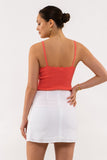 Scalloped Hem Tank, Coral (M)