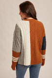 Color Block Pocketed Sweater (M)