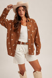 Western Embroidered Light Corduroy Shirt (S-L)