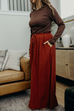 Button Front Slit Maxi Skirt-Autumn Glaze (XS-3X)