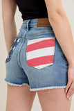 Judy Blue- Flag Denim Shorts (1x, 3x)