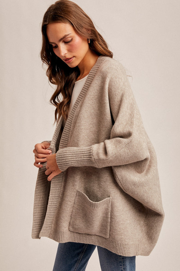 Dolman Sleeve Hoodie Cardigan