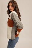Color Block Pocketed Sweater (M)