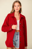 Soft Textured Jacket, True Red