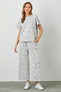 Floral Knit Jacquard Pants (S, M, 1X-3X)