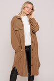 Long Soft Textured Jacket, Mocha