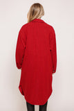 Long Soft Textured Jacket, Red