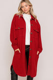 Long Soft Textured Jacket, Red