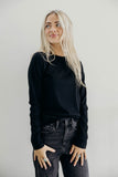 High Neck Long Sleeve  Tee- Black (XS, M, 2x)