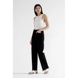 Mica- High Rise Slim Wide Raw Hem Black Denim