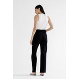 Mica- High Rise Slim Wide Raw Hem Black Denim