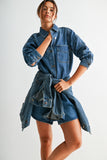 Oversized Long Sleeve Denim Dress (XS-XL)