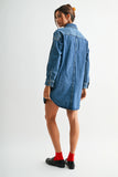 Oversized Long Sleeve Denim Dress (XS-XL)