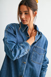 Oversized Long Sleeve Denim Dress (XS-XL)