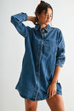 Oversized Long Sleeve Denim Dress (XS-XL)