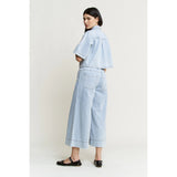 Cropped Denim Button Up Shirt