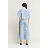 Cropped Denim Button Up Shirt