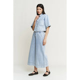 Cropped Denim Button Up Shirt