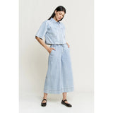 Cropped Denim Button Up Shirt
