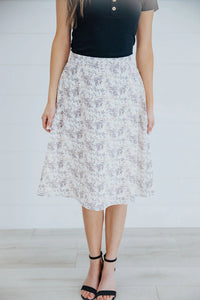 Midi Slip Skirt- Misty Bloom (2x)