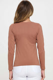 Essential Seamless Round Neck Top, Mocha