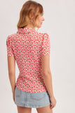 Floral Ruched Button Down Shirt (S-L)
