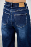 High Rise Low Curve Barrel Denim- Dark