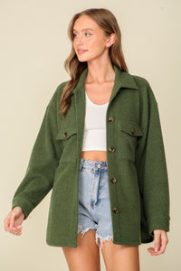 Soft Textured Jacket, Forest Green (Plus)