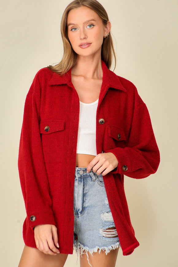 Soft Textured Jacket, True Red (3x)