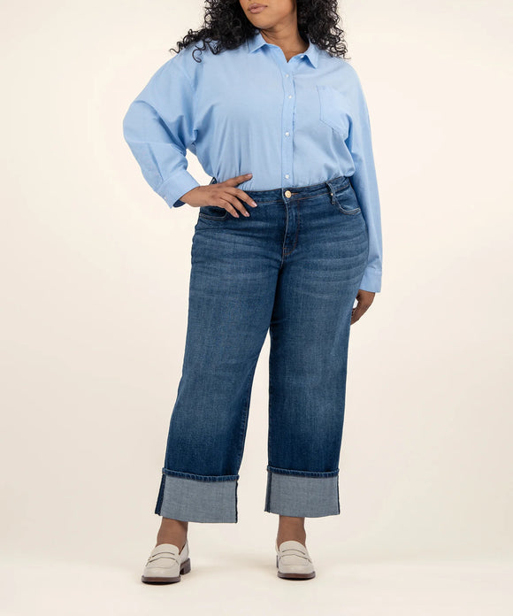 KUT- Sienna High Rise Wide Leg Cuffed Denim (10, 12, 14, 18)