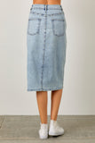 Denim Midi Pencil Skirt (2x, 3x)