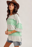 Thick Striped Oversized Side Slit Top (S, M)