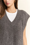 Buckle Oversized Sweater Vest, Charcoal (L/XL)